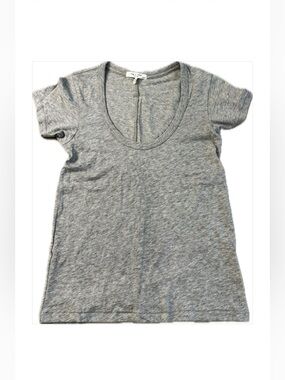 💕 Rag & Bone Women’s Light Heather Grey Scoop Neck Short Sleeve Tee in XXS
